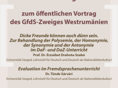 Meghívó a Német Nyelvi Társaság (GfdS) Nyugat-Romániai Fiókszervezetének nyilvános előadására (hibrid rendezvény)
